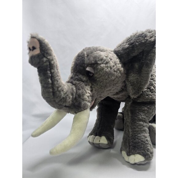 Magnussen Home RARE Gray Elephant Realistic Plush Stuffed Animal Toy Home Decor - Picture 16 of 16